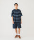 FRED PERRY × BEAMS Border Oversize Pique T-shirts Navy